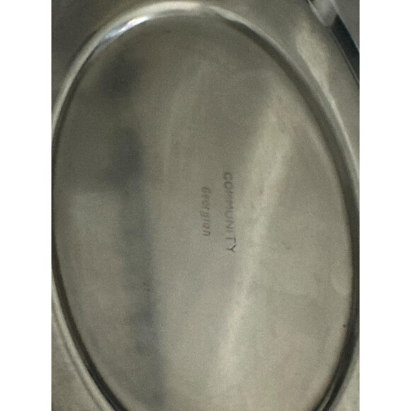 Oval Silver-Plated Ornate Floral Serving Tray/Platter Community Georgian - Picture 3 of 4